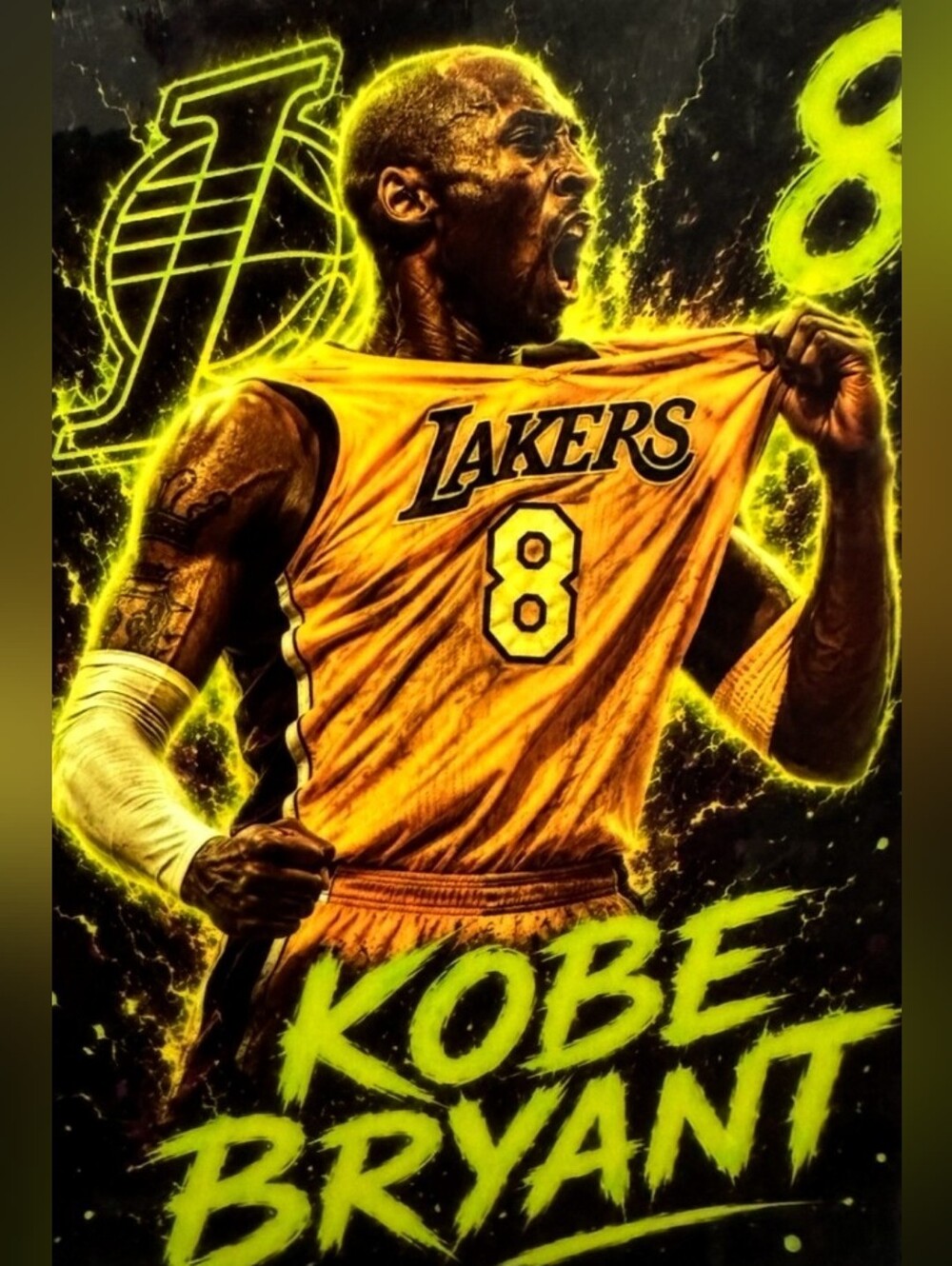 KOBE BRYANT LAKERS 8.5x11 GLOSSY FULL PAGE NO BORDERS CREATED POP ART POSTER!🤩
